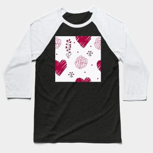 Elegance Seamless pattern with flowers Baseball T-Shirt